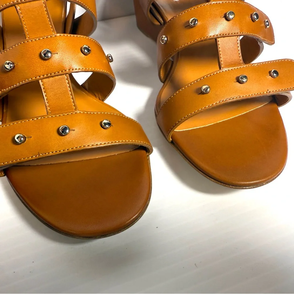 Gucci Gladiator Brown Leather Sandal Shows Size EU 37.5 or 7.5 NWT - Picture 3 of 16